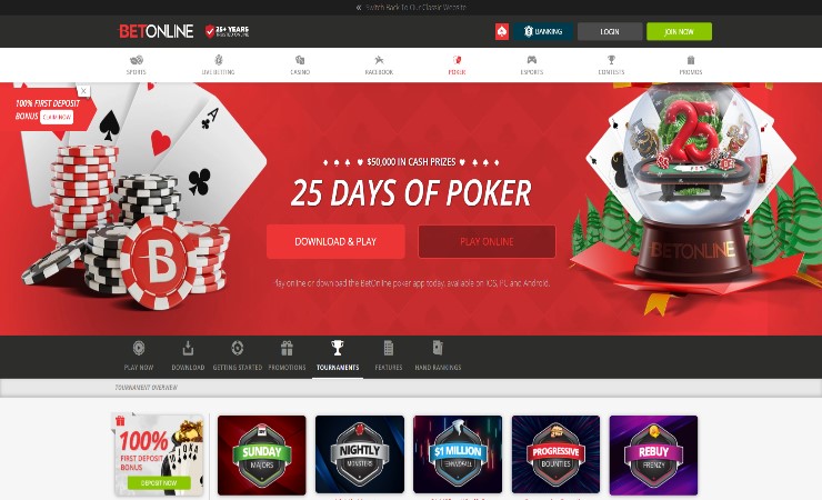 bet online poker Malaysia - poker page screen