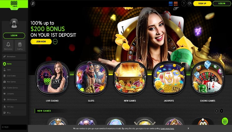 The homepage of the 888 casino malaysia
