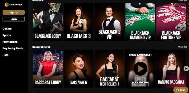lucky block - great live online blackjack for Malaysia players